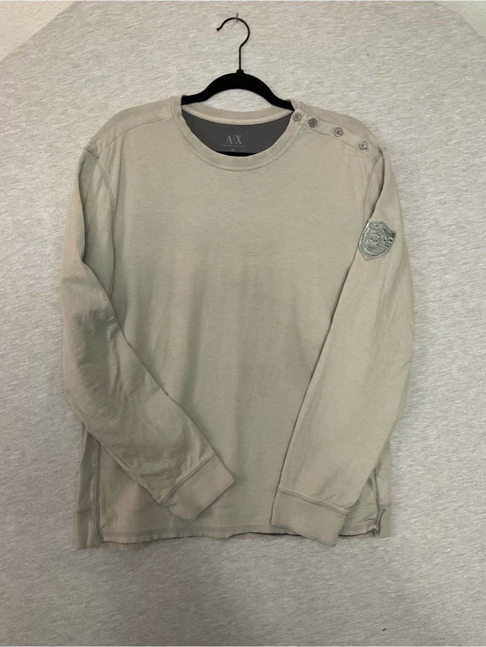 A/X Armani Exchange Men's Light Gray Crewneck Shirt